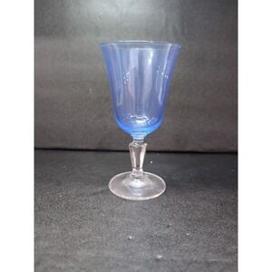 Miller Roganka Alfresco Blue‎ Water Goblet, Lead Crystal Glassware, Hand Blown
